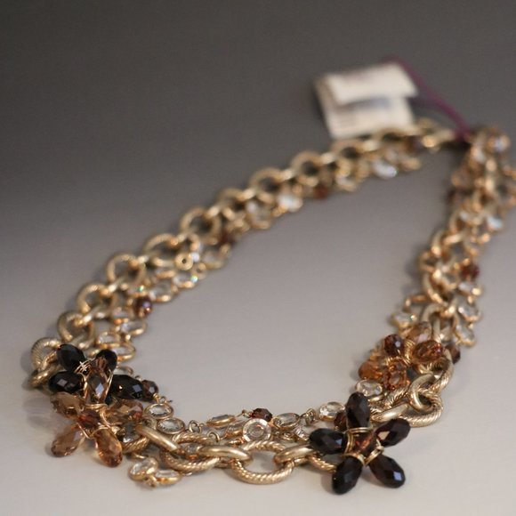 NEW Jimmy Crystal Gold Flower Necklace - Picture 5 of 10